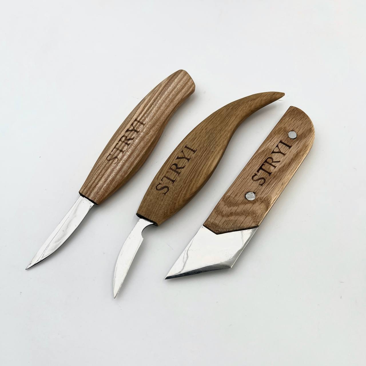 Holzschnitzmesser 3er Set STRYI Profi im Holzkoffer