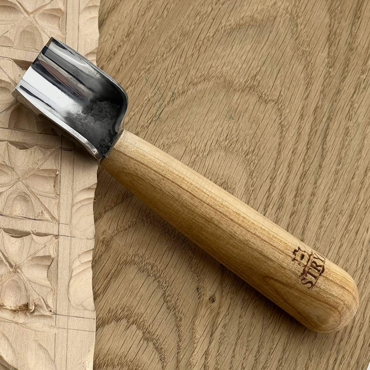 Short straight bevel gouge STRYI-AY, Chip carving gouge, U-gouge