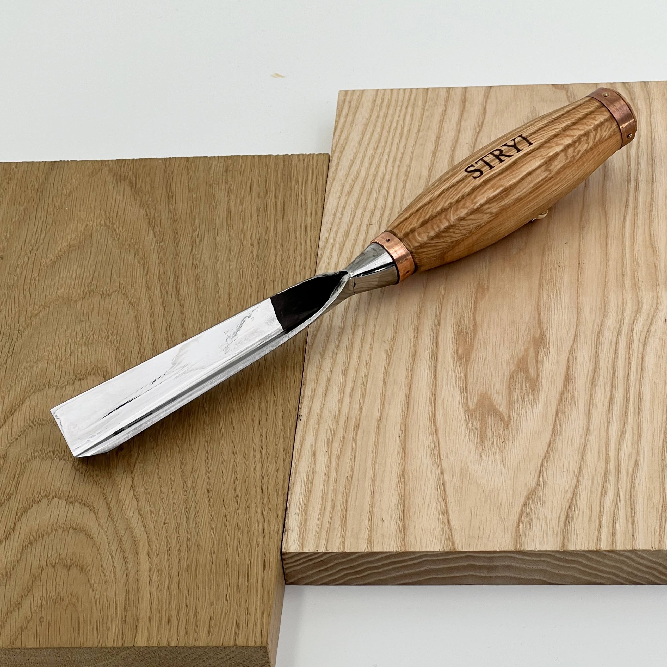 Großer Bildhauermeißel, Geißfuß 90 Grad, Hochleistungs-Hohleisen STRYI Profi, Geißfußmeißel, Tischlerwerkzeug, Möbelbau