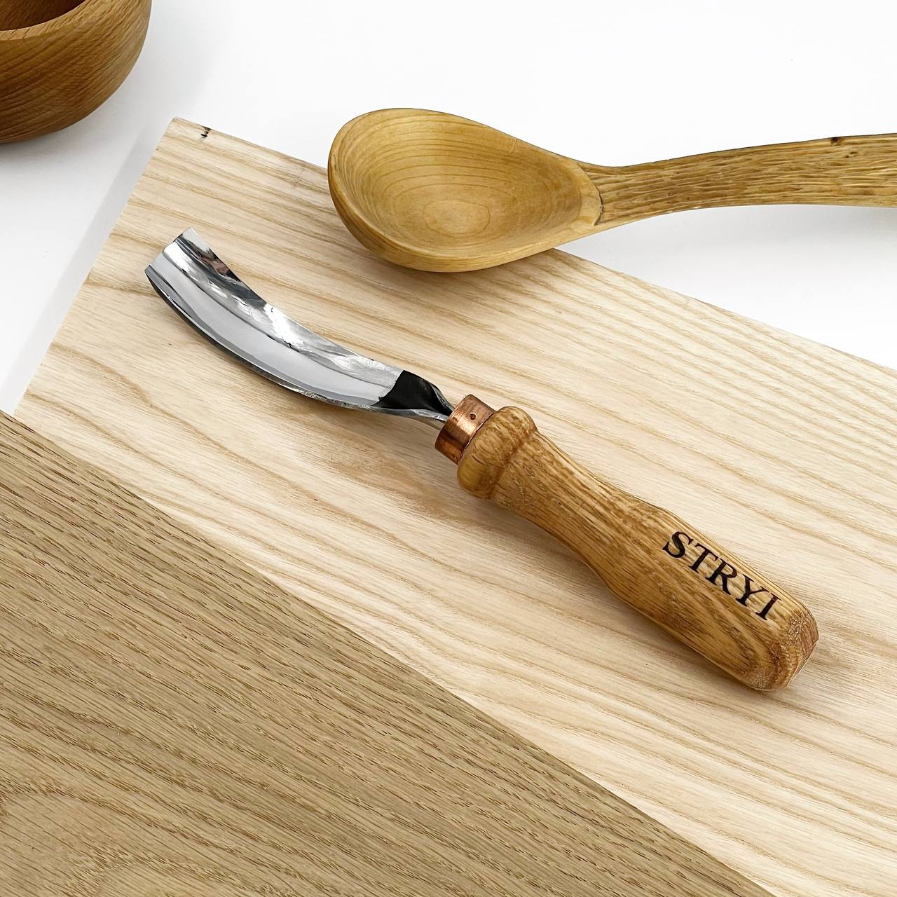 Gouge Long bent chisel STRYI Profi, 8 profile, Woodcarving tools from Manufacturer STRYI