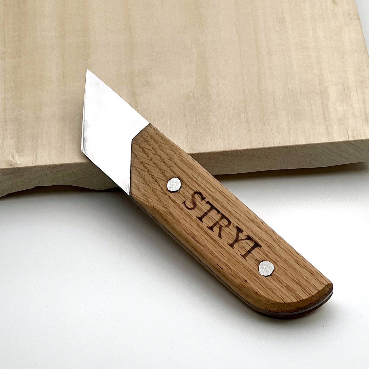 Wide carving knife,  carving knife 40mm STRYI Profi, Skewed knife, Knife for sculpting