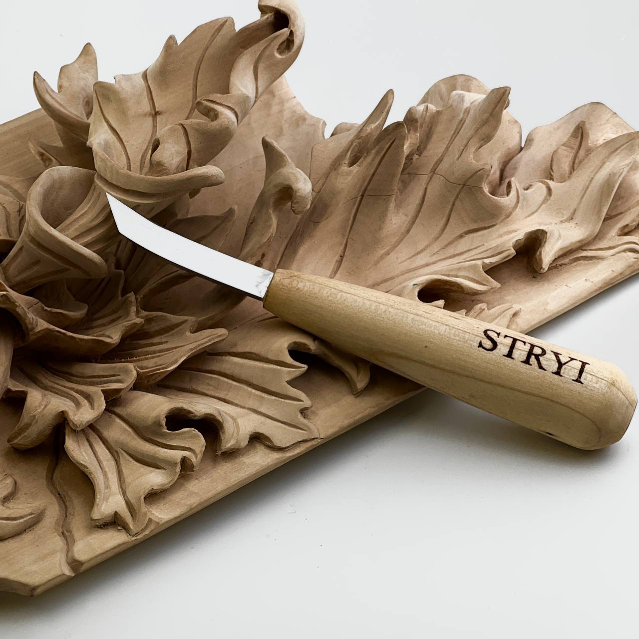 Bent Skew Chisel for Precision Wood Carving, Skewed knifr for 3D carving and detailed carving