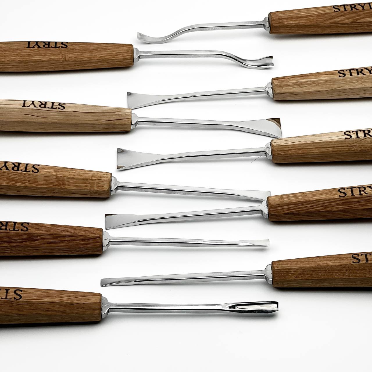 Fishtail Gouges set STRYI MAESTRO, Detailing Chisels set, Relief carving