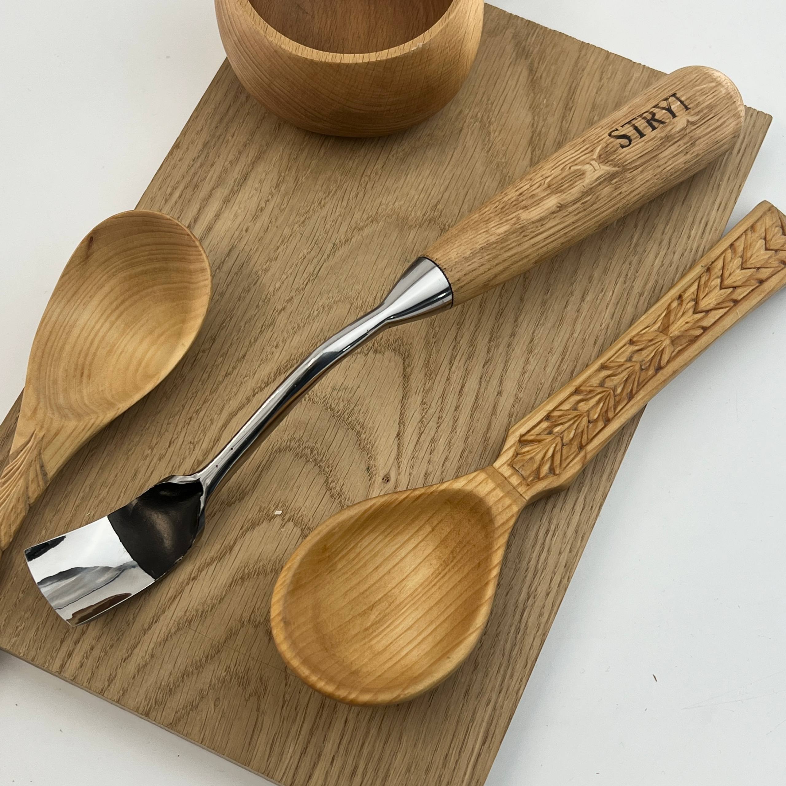 Komplettes Werkzeugset STRYI Profi zum Löffel- und Kuksa-Schnitzerei, Geschmiedete Werkzeuge