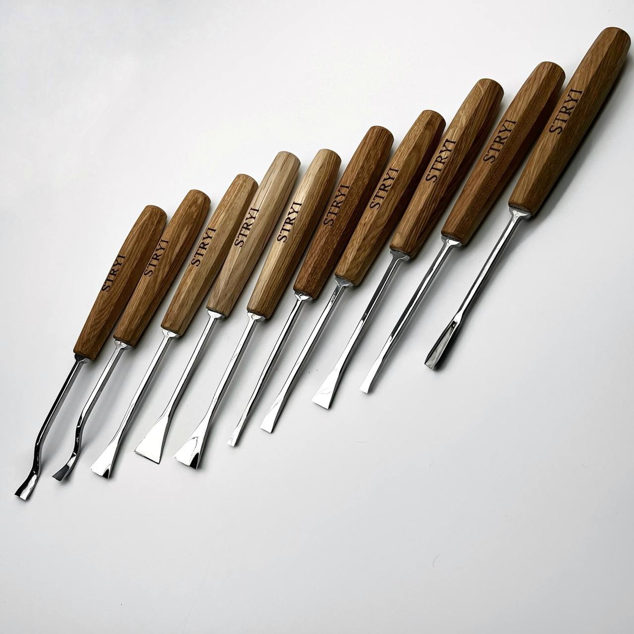 Fishtail Gouges set STRYI MAESTRO, Detailing Chisels set, Relief carving