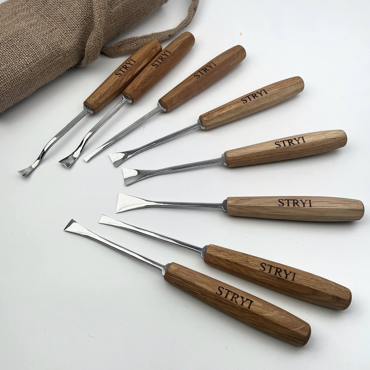 Fishtail Gouges set STRYI MAESTRO, Detailing Chisels set, Relief carving