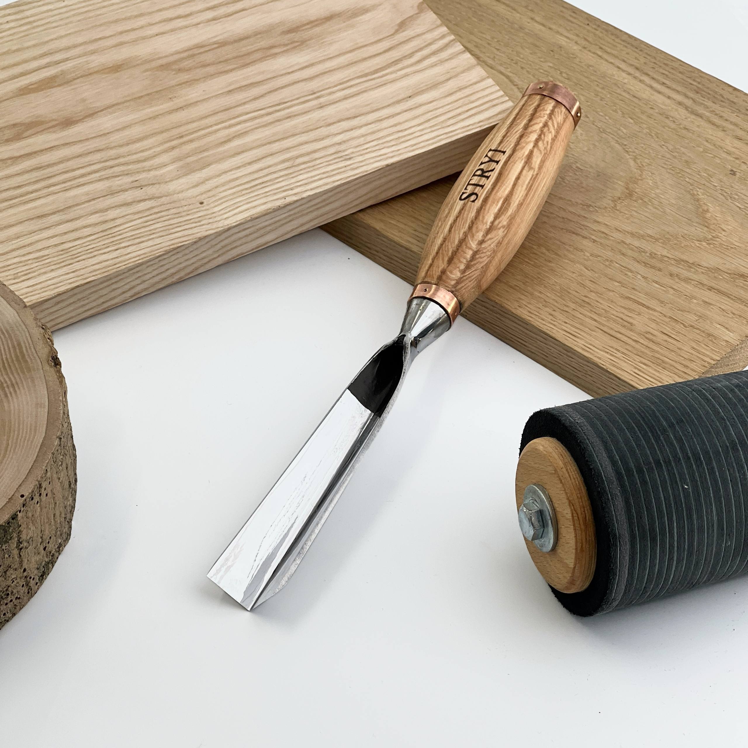Großer Bildhauermeißel, Geißfuß 90 Grad, Hochleistungs-Hohleisen STRYI Profi, Geißfußmeißel, Tischlerwerkzeug, Möbelbau