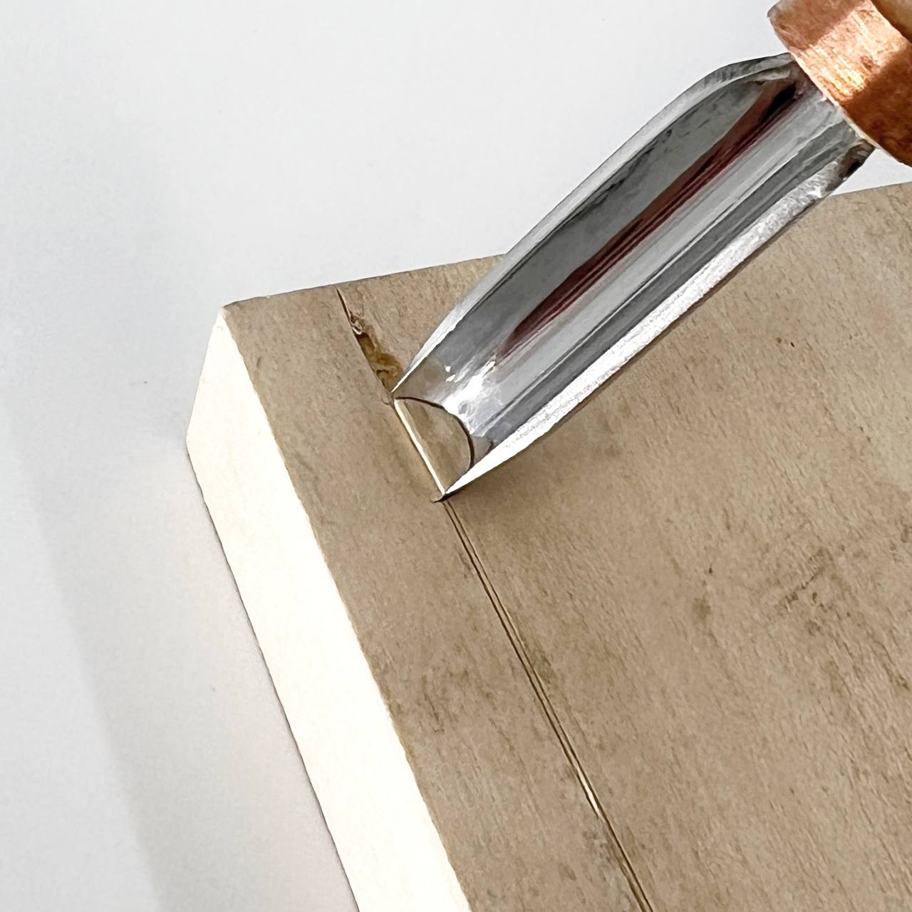 Woodcarving tool short gouge skewed STRYI-AY Profi, Chip carving tools