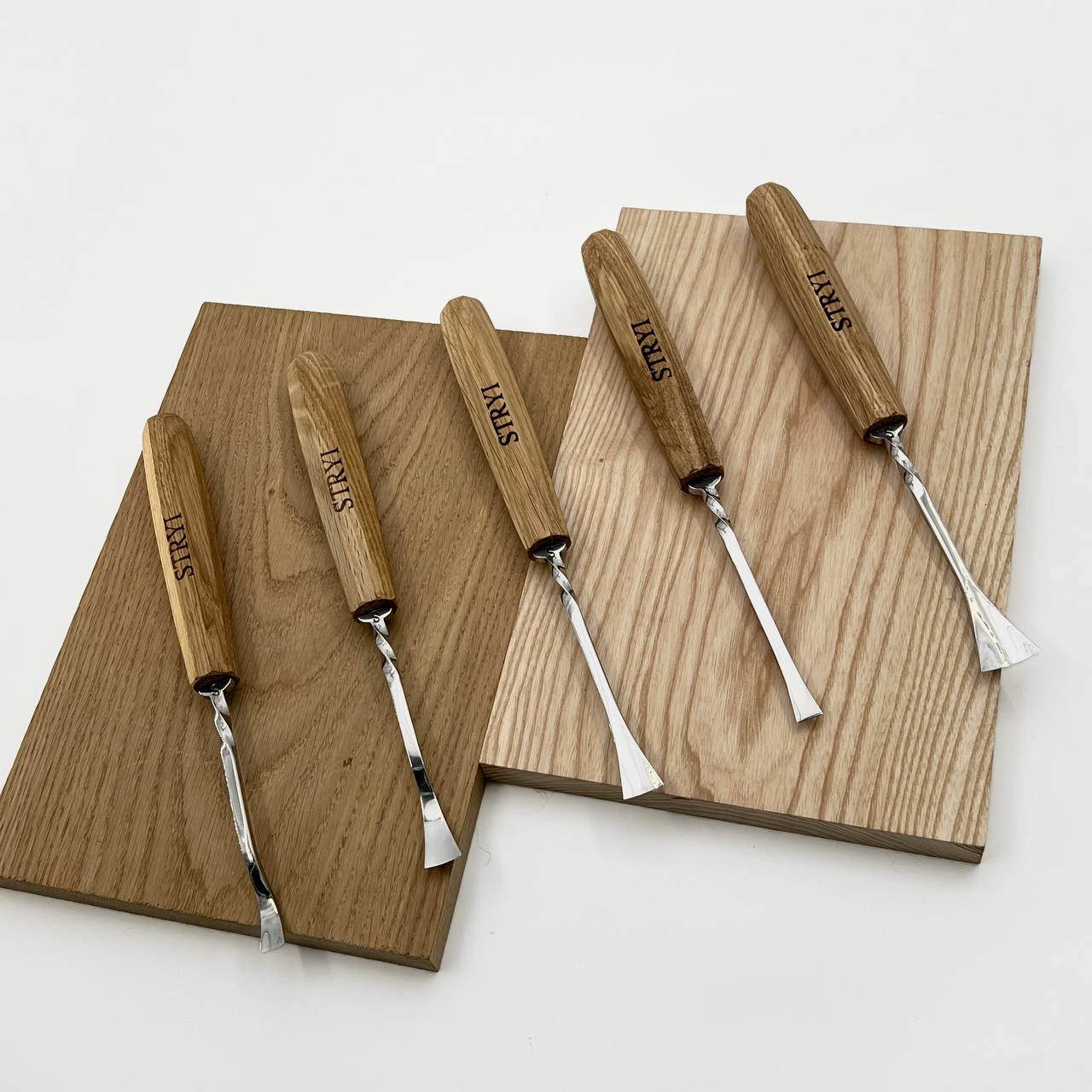 Fishtail Gouges set STRYI MAESTRO, Detailing Chisels set, Relief carving