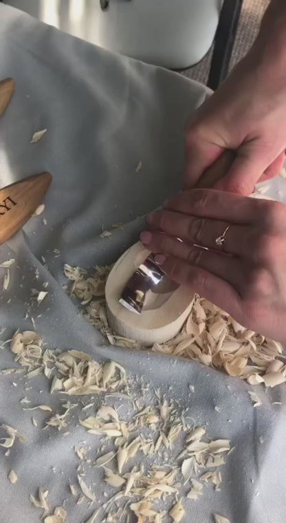 Spoon Bowl Kuksa carving hook knife 50mm STRYI Profi, Hook knife, Spoon carving knife, Carving plates