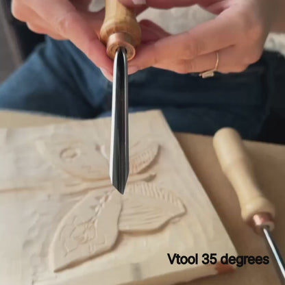 V-parting chisel 45 degree, Woodcarving V-tool STRYI Profi, Carving tools, V-tools