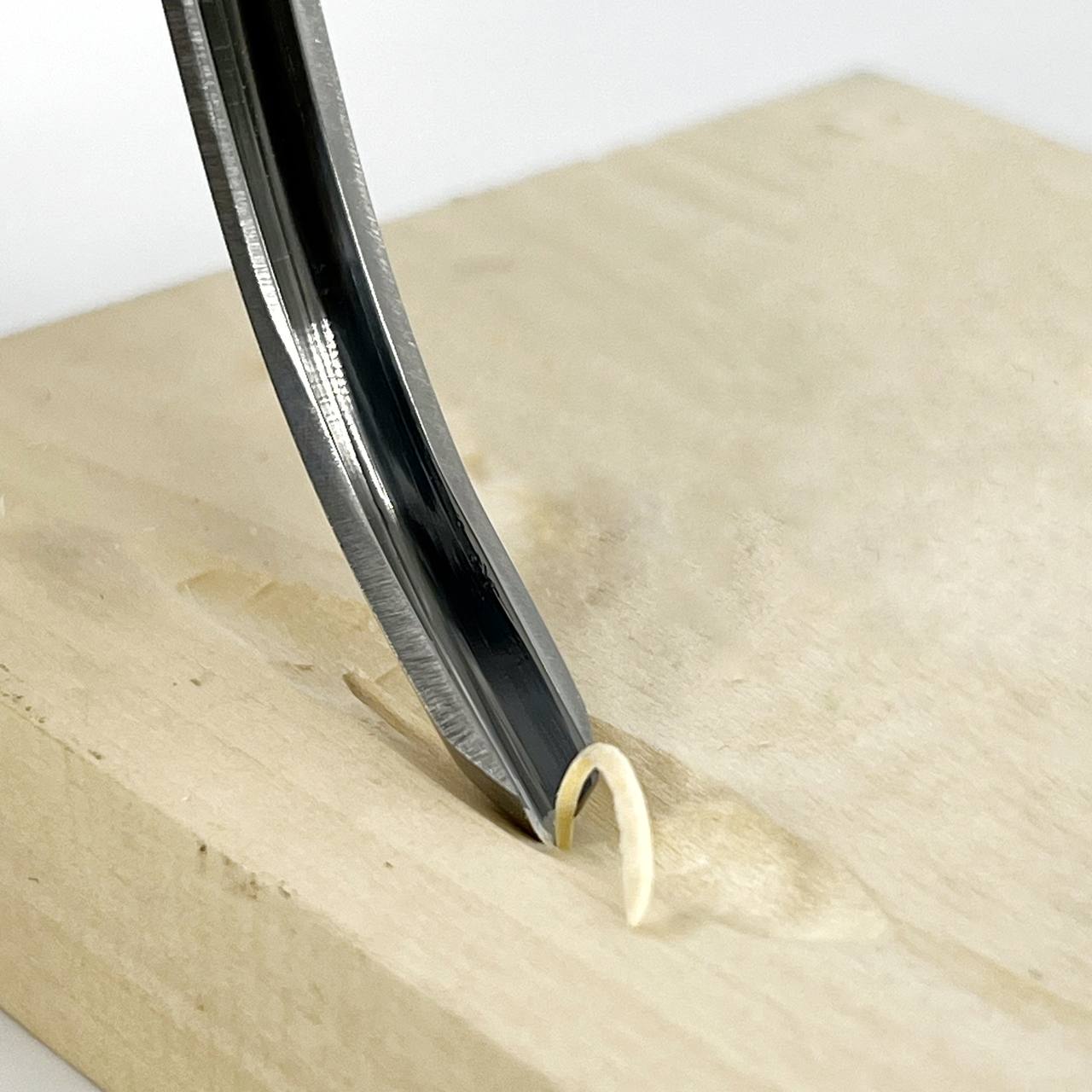 Long Bent V-parting Gouge STRYI 45 degrees, Detailing wood carving, Carving tool