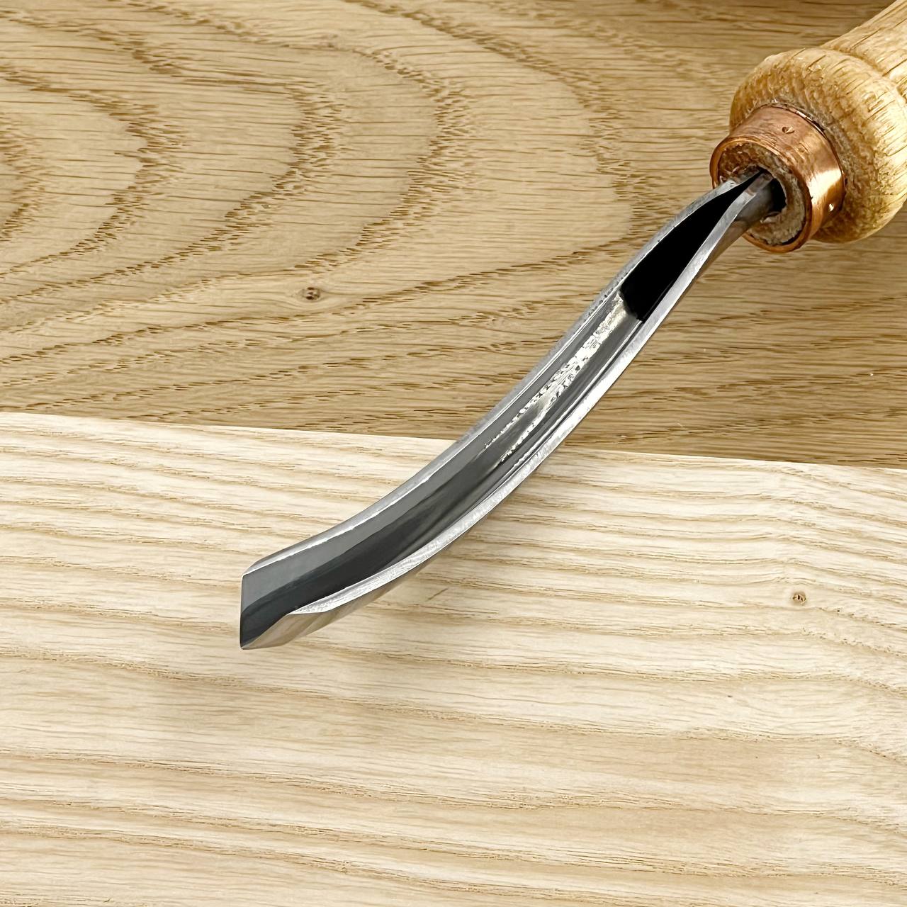Long Bent V-parting Gouge STRYI 45 degrees, Detailing wood carving, Carving tool