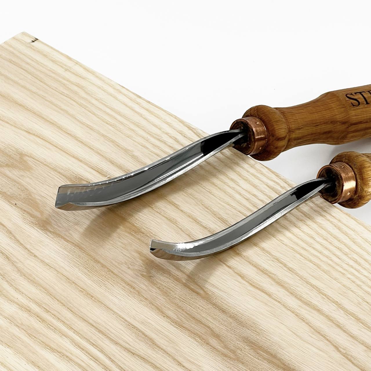 Long Bent V-parting Chisel STRYI Profi 60 degrees, V-parting chisel, Relief carving