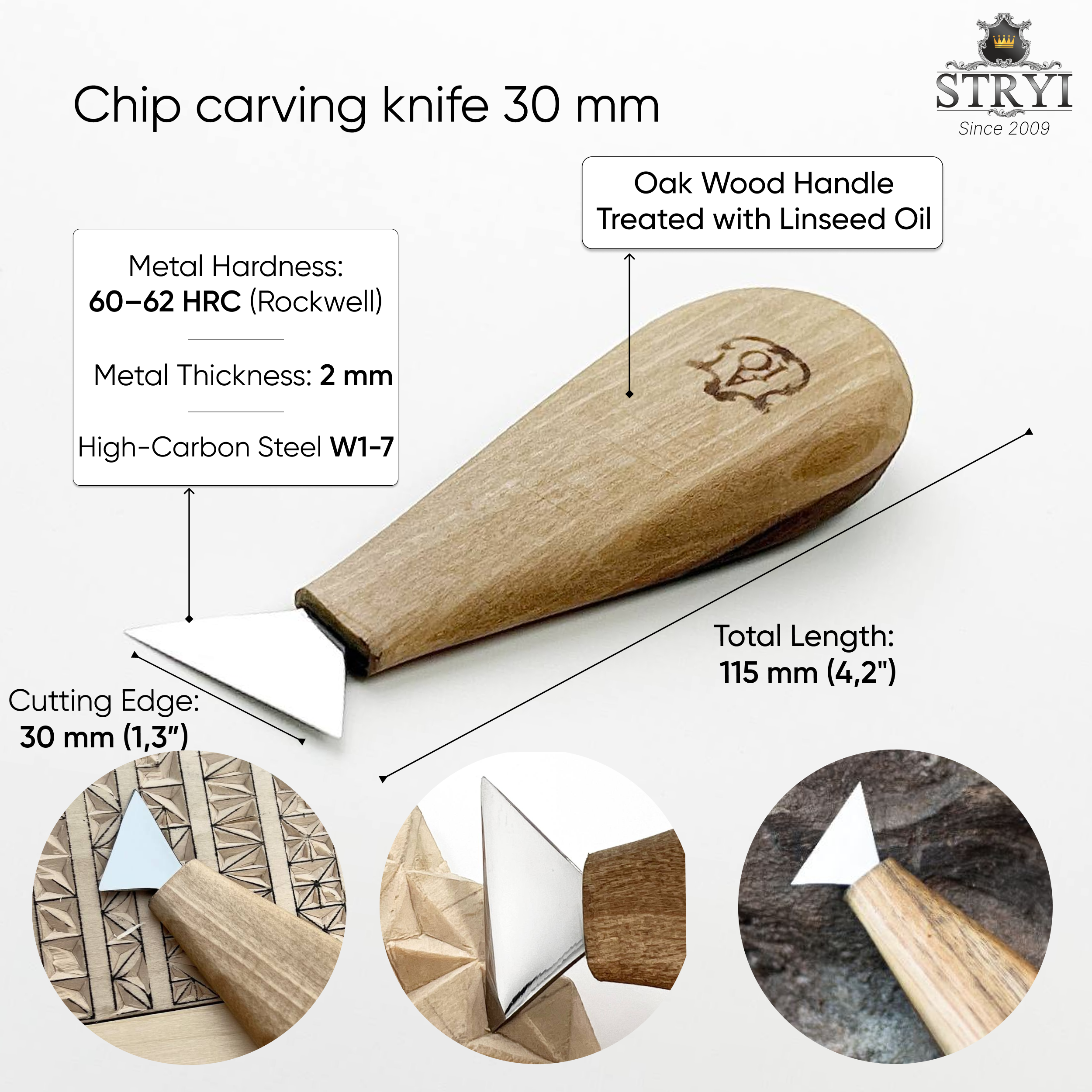 Juego de cuchillos de cola de golondrina para tallar madera en estuche enrollable, cuchillos triangulares