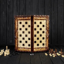 Laden Sie das Bild in den Galerie-Viewer, Holzrohling zum Holzschnitzen – zur Dekoration von Schach- oder Backgammon-Brettspielen, ohne Chips und Würfel