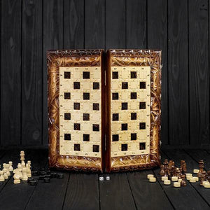 Holzrohling zum Holzschnitzen – zur Dekoration von Schach- oder Backgammon-Brettspielen, ohne Chips und Würfel