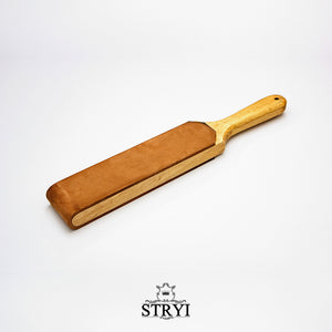 Leather strop, double sided, for sharpening, polishing, finishing knives, straight chisels