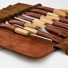 Load image into Gallery viewer, Wood carving tools set for relief carving in leather case, 12pcs STRYI Profi