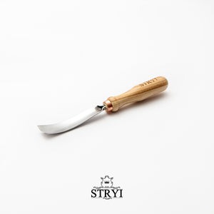 Gouge long bent chisel, #7 profile, woodcarving tools STRYI Profi