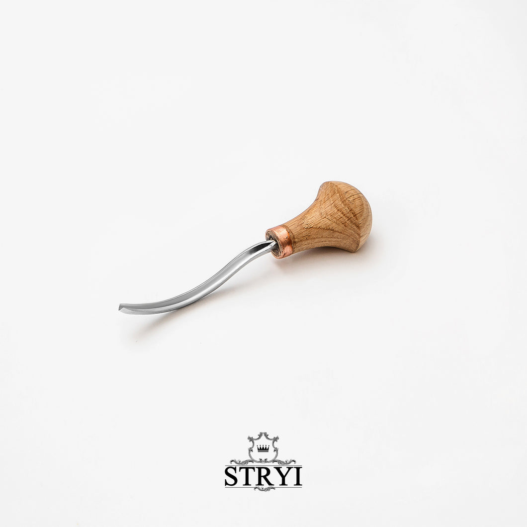 Palm carving bent V-tool 45 degrees STRYI Profi , lonocutting tool, burins STRYI, graver