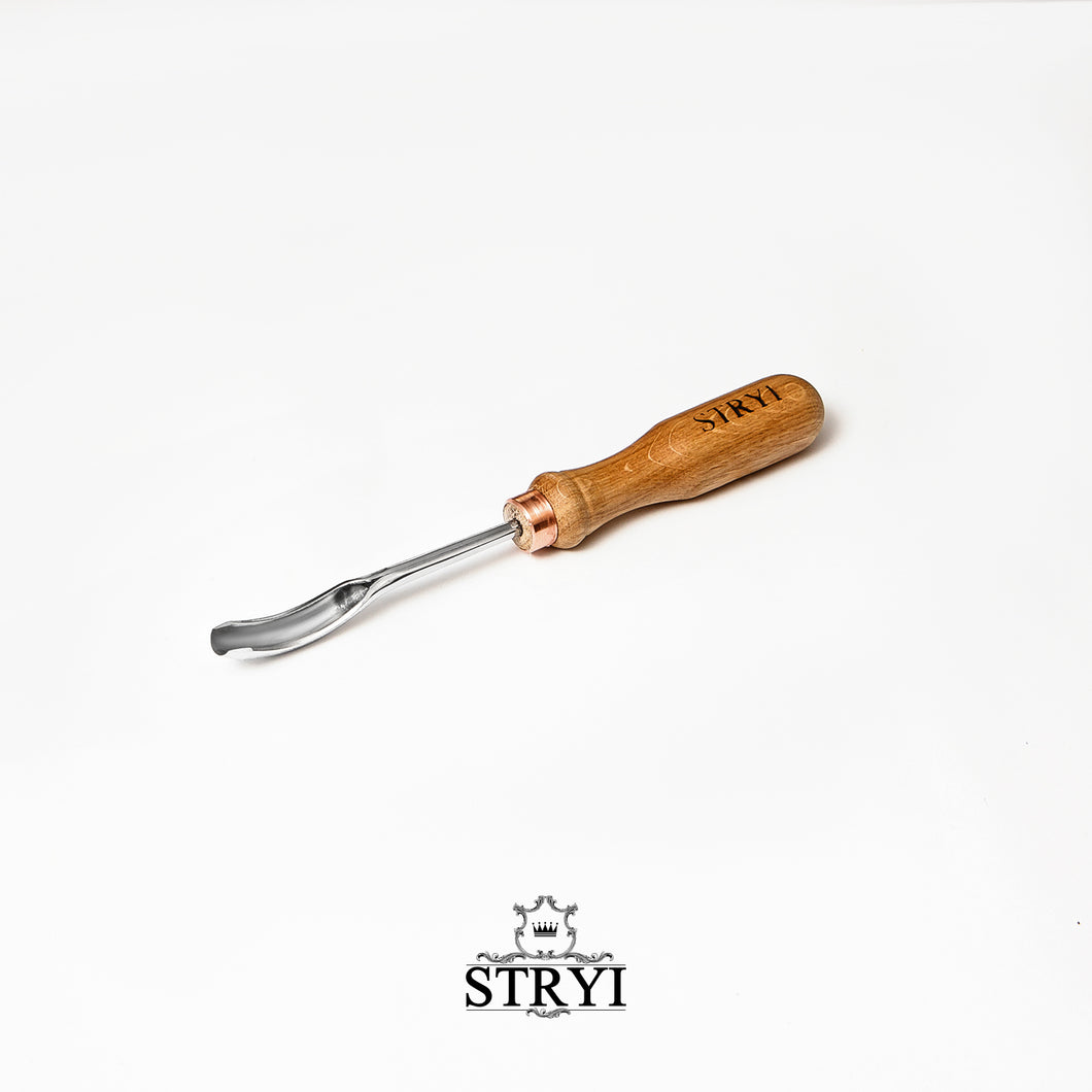Short bent gouge, wood carving tools, spoon gouge STRYI Profi