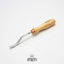 Load image into Gallery viewer, Gouge long bent chisel, #9 profile, woodcarving tools STRYI Profi