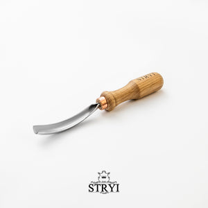 Gouge long bent chisel, #9 profile, woodcarving tools STRYI Profi