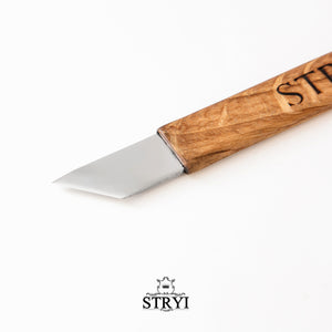 Leather Cutting Knife STRYI Profi with double sharpening, 2-sided tool