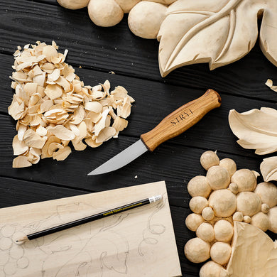 Sloyd knife STRYI Profi for wood carving 80mm, sloyd knife, carving tools, carving knife, gift for friend