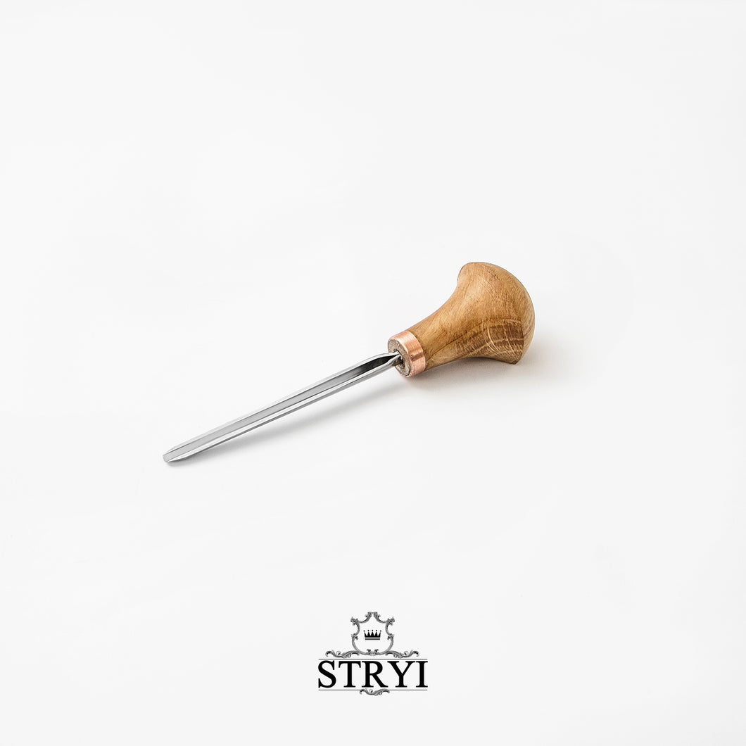 Palm carving V-tool STRYI Profi 60 degree, micro wood engraving burin graver tool