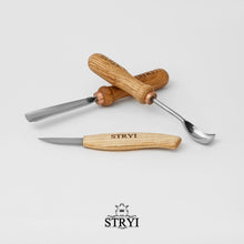 Cargar imagen en el visor de la galería, Kuksa, juego de herramientas para tallar cucharas y tazas, 3 piezas, STRYI Profi