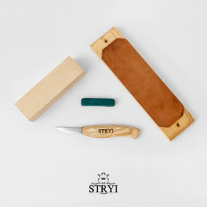 Must Have - Kit para tallar figuras - cuchillo con pieza en blanco de tilo STRYI Start