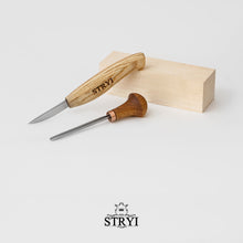 Load image into Gallery viewer, Wood carving set STRYI Start for making small figures for beginner, whittling figurines, detailing chisels