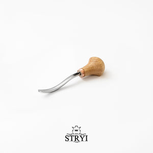 Barrido de gubia doblada para tallado de palma #9 STRYI Profi, herramienta de corte lono, buriles STRYI