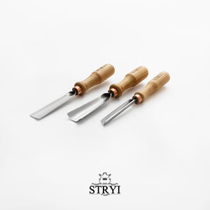 Basic woodcarving tools set for relief carving, 3pcs STRYI Start