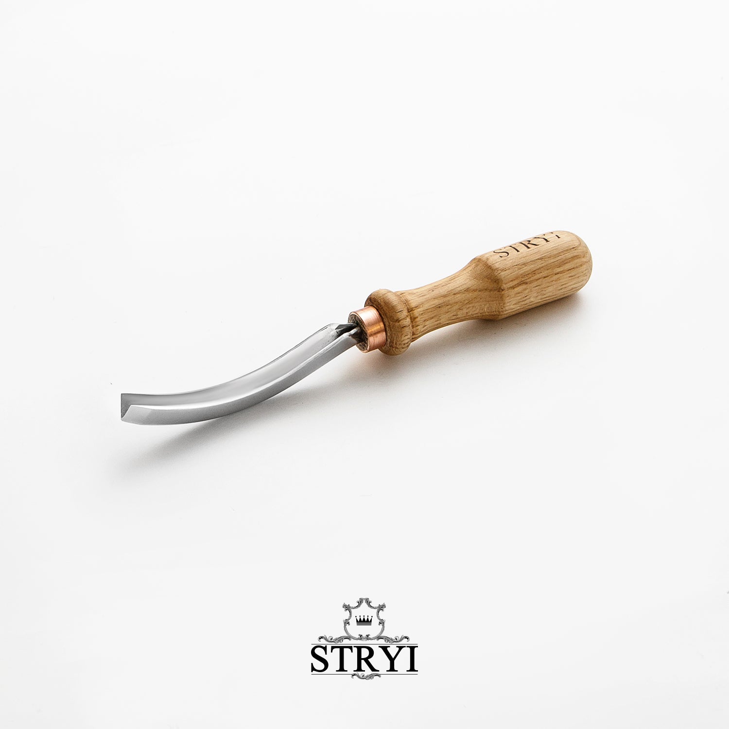 Long Bent V-parting Gouge STRYI 45 degrees, Detailing wood carving, Carving tool