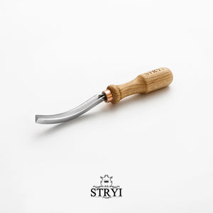 Long Bent V-parting Gouge STRYI 45 degrees, detailing wood carving, carving tool
