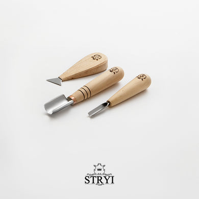 Chip carving tools set of 3 chisels STRYI & Adolf Yurev Start