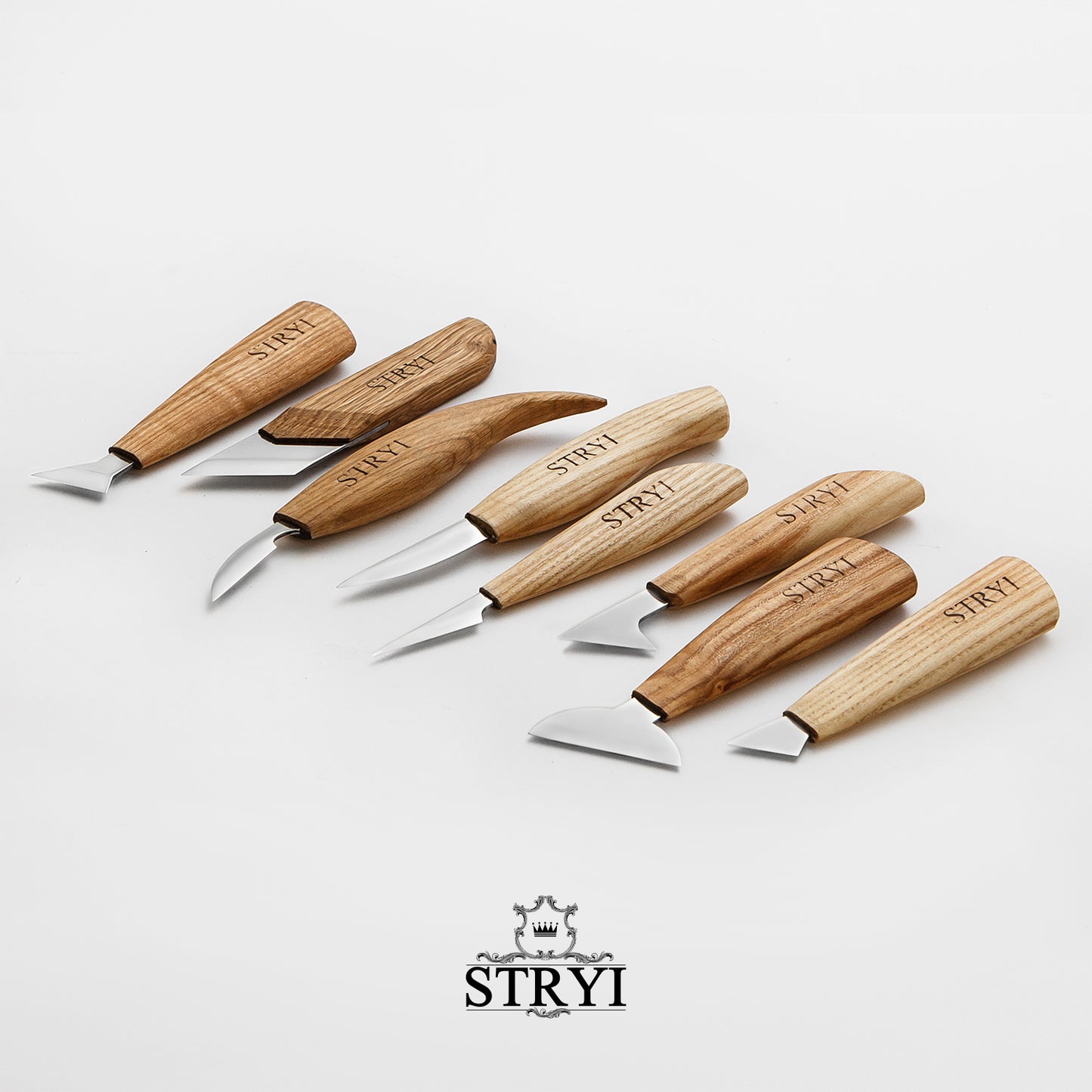 Woodcarving Knives set STRYI Profi  of 8pcs for woodcarver, Carving kit, Carving Knives