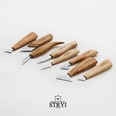 Juego de cuchillos para tallar madera STRYI Profi de 8 piezas para tallador de madera