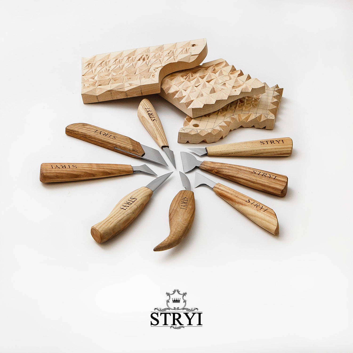 Woodcarving knives set STRYI Profi of 8pcs for woodcarver, carving too –  Wood carving tools STRYI