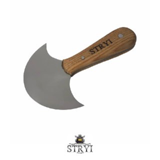 Cuchillo Redondo de Cuero STRYI Profi de 110mm de diámetro. Cuchillo de media luna.