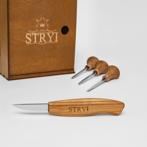 Basic wood carving figure tools set , 4pcs STRYI Start, carving tools, set for whittling figures