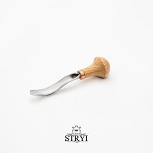 Palm carving bent gouge sweep #9 STRYI Profi , linocutting tool, burins STRYI, palm tool, detailing knife