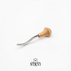 Palm carving bent V-tool STRYI Profi 45 degree, micro wood engraving