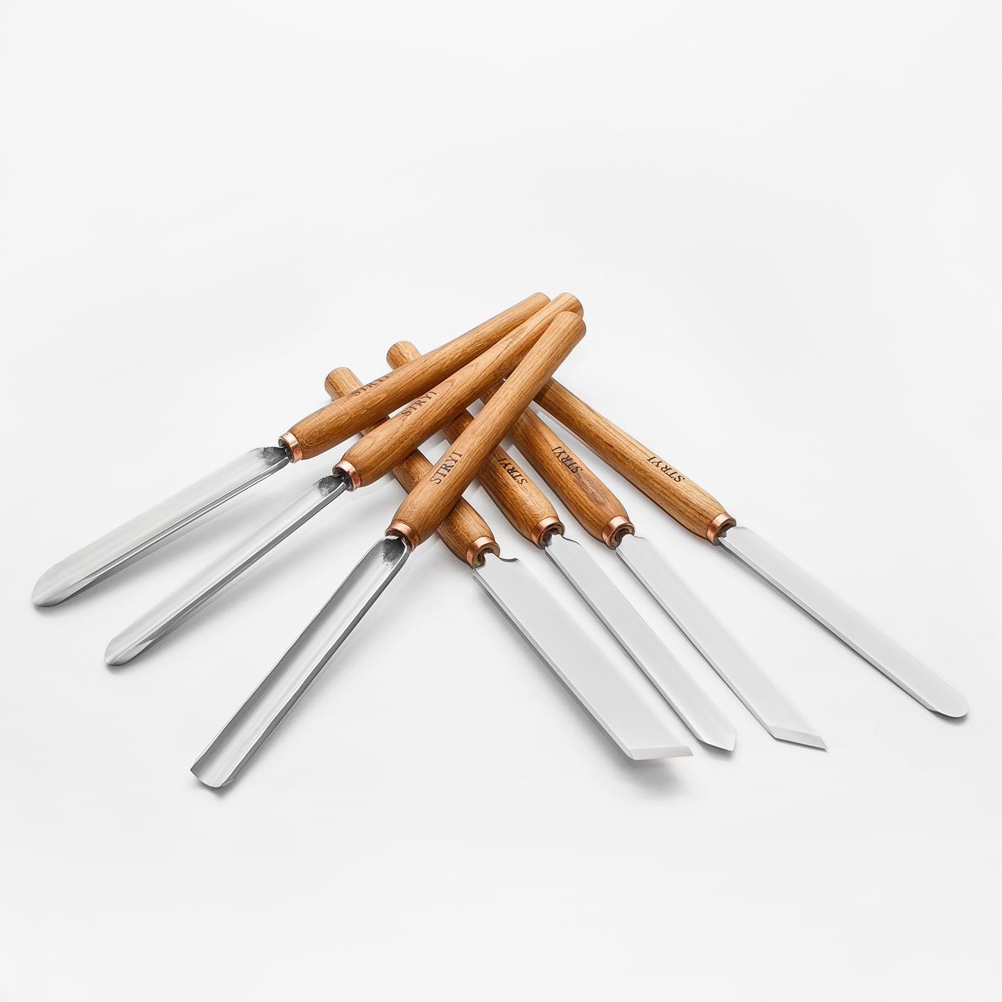 Wood carving set of 7 Wood turning tools STRYI Profi in roll-case