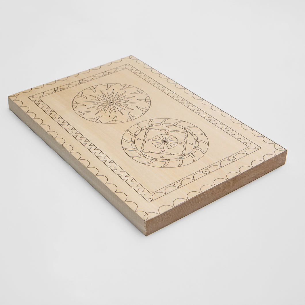 Basswood practice board 30*20cm for beginner woodcarvers in chip carving,  training tutorials and carving patterns