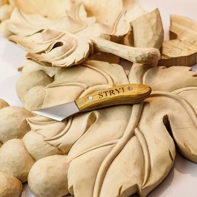 Figured knife for woodcarving 40mm STRYI Profi