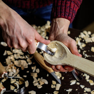 Cuchillo de gancho de cuchara STRYI Profi, cuchillos de gancho de talla Bowl y Kuksa, herramienta de tallado de cuchara, herramientas de tallado de madera, gubia de cincel, cuchillo forjado a mano, herramienta artesanal